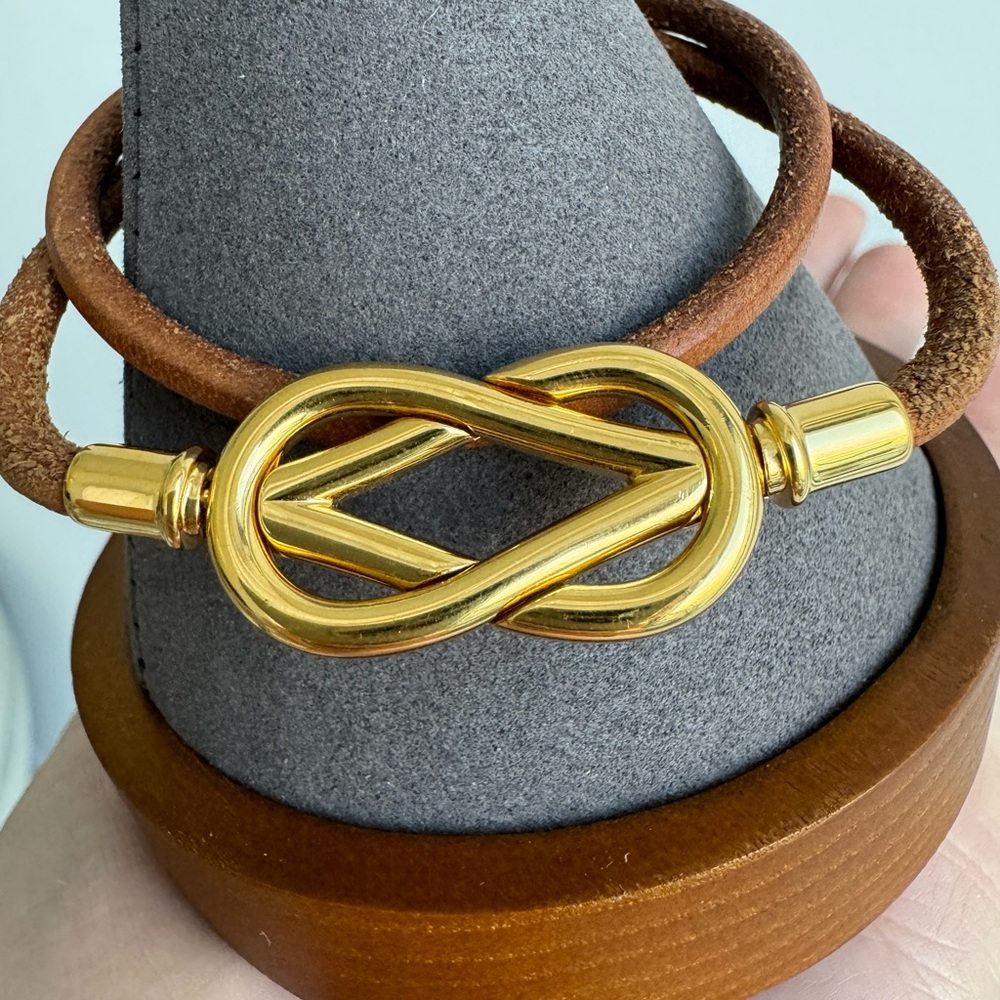 Hermes Vintage Gold Plated Atame Bracelet - Picture 15 of 16